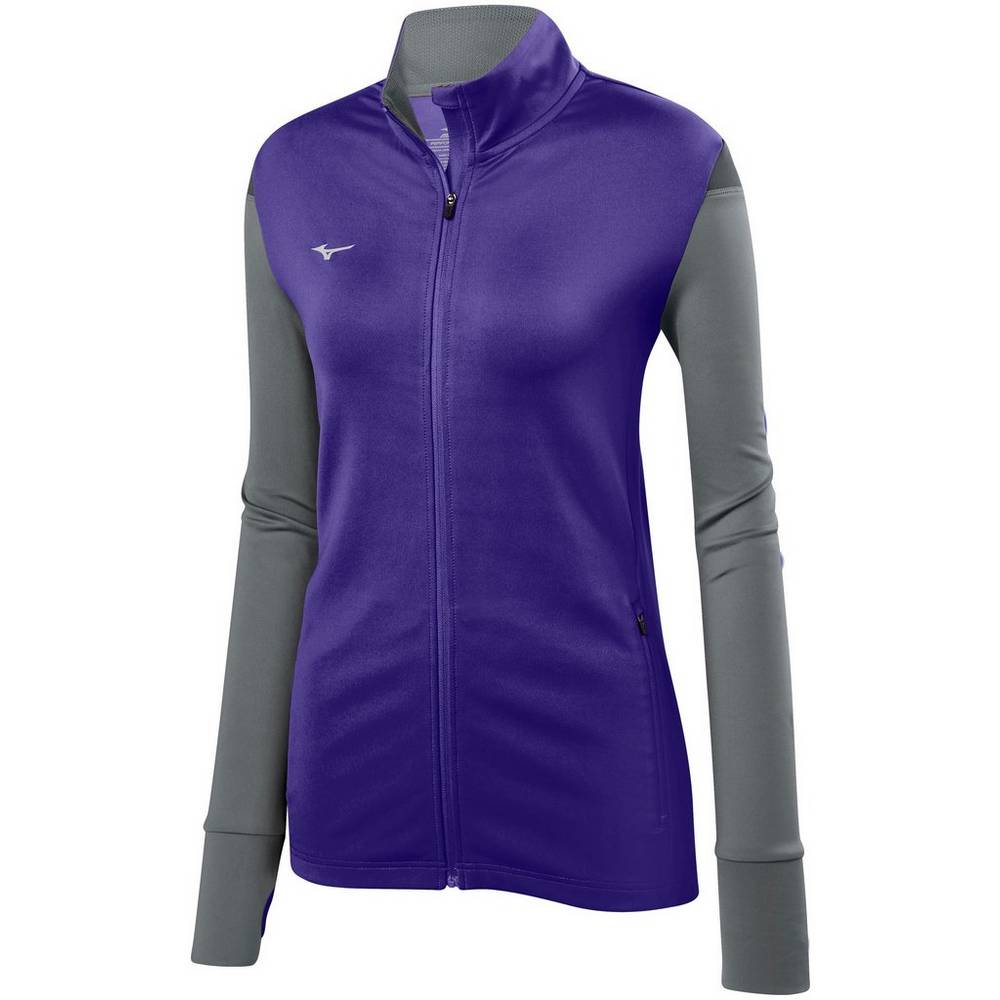 Mizuno Women's Horizon Full Zip Volleyball Jacket Purple/Grey (440660-AXC)